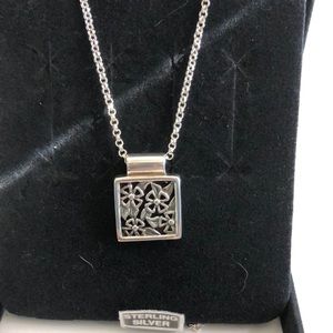 Sterling silver necklace with reversible pendant